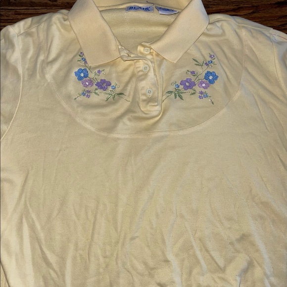 Vintage 90’s Blair Embroidered Short Sleeve Blouse // Women’s Large - Picture 2 of 4